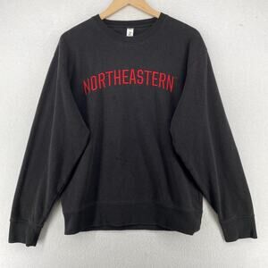 NORTHEASTERN UNIVERSITY Sweatshirt Adult M HUSKIES Boston MASS Pullover Black